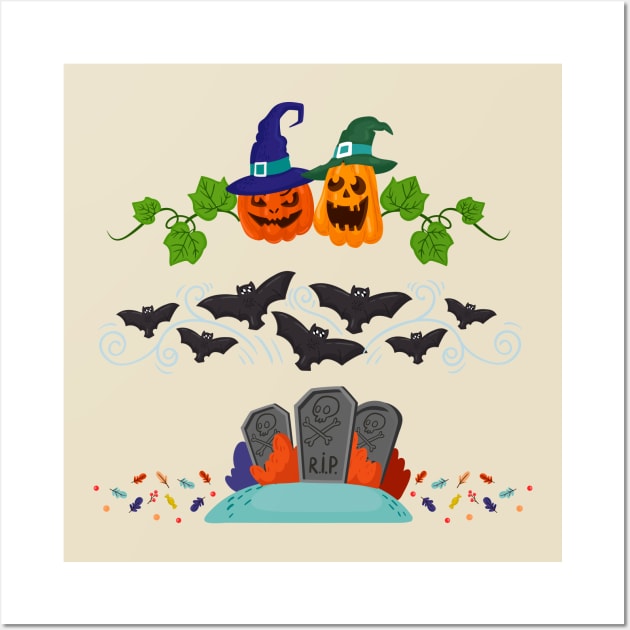 Halloween theme Wall Art by Mako Design 